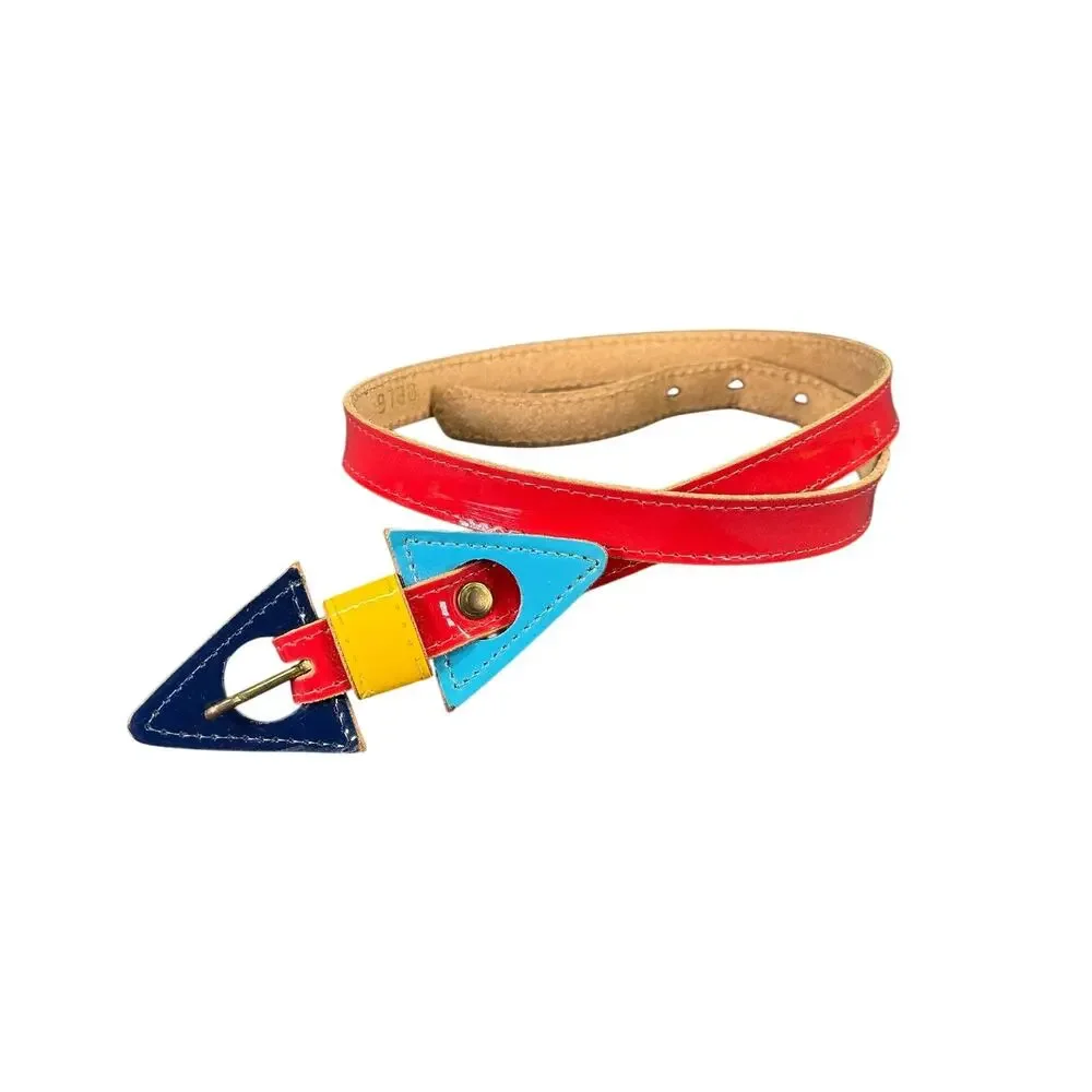 Vintage Statement Belt Red Patton Leather Size- XS/ S